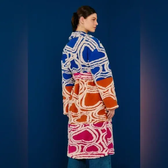 Farm Rio Multicolored Hearts Fleece Coat - Picture 3 of 15